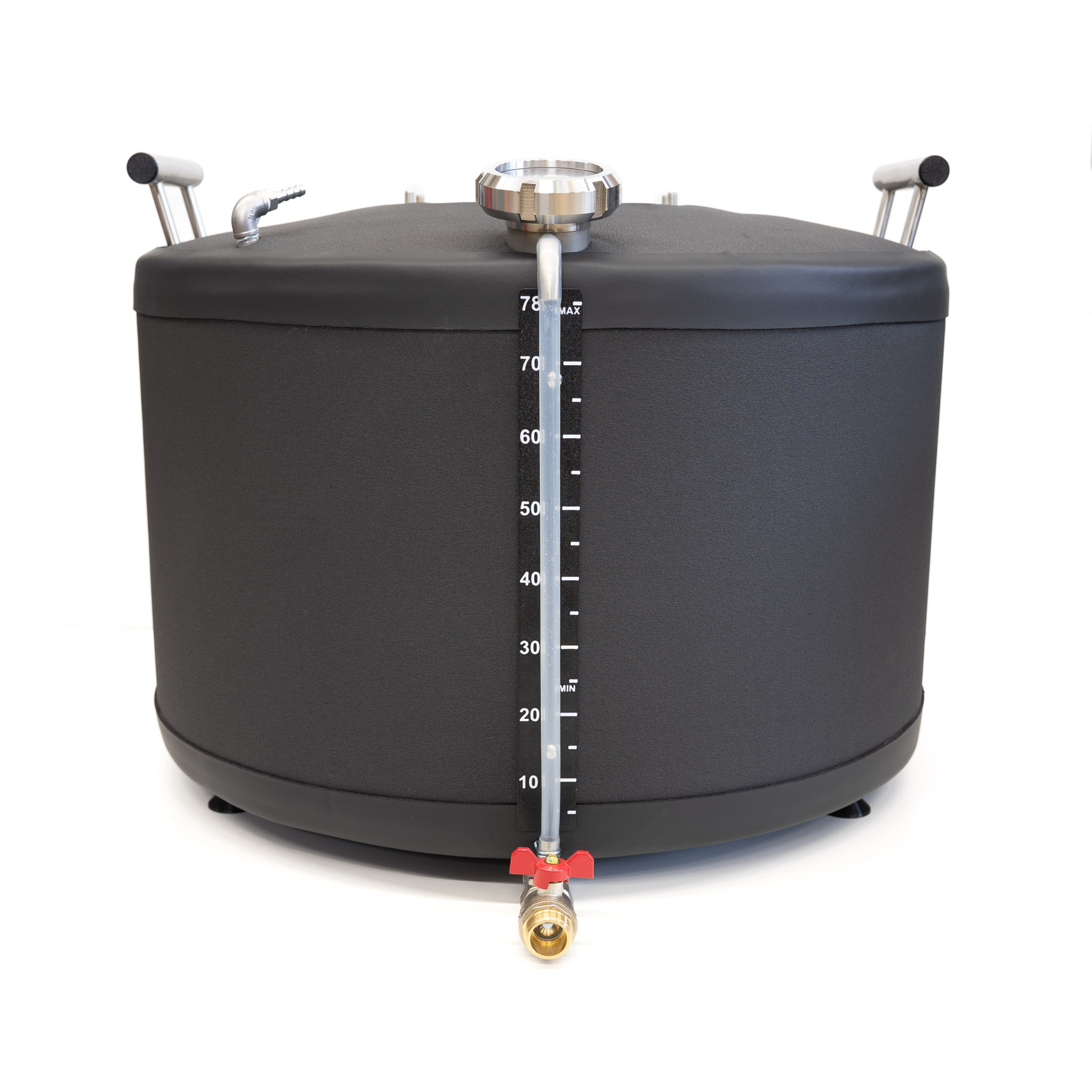 Zbiornik nierdzewny o pojemności 85 litrów. 