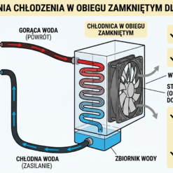 Schemat chłodzenia destylatora w obiegu zamkniętym